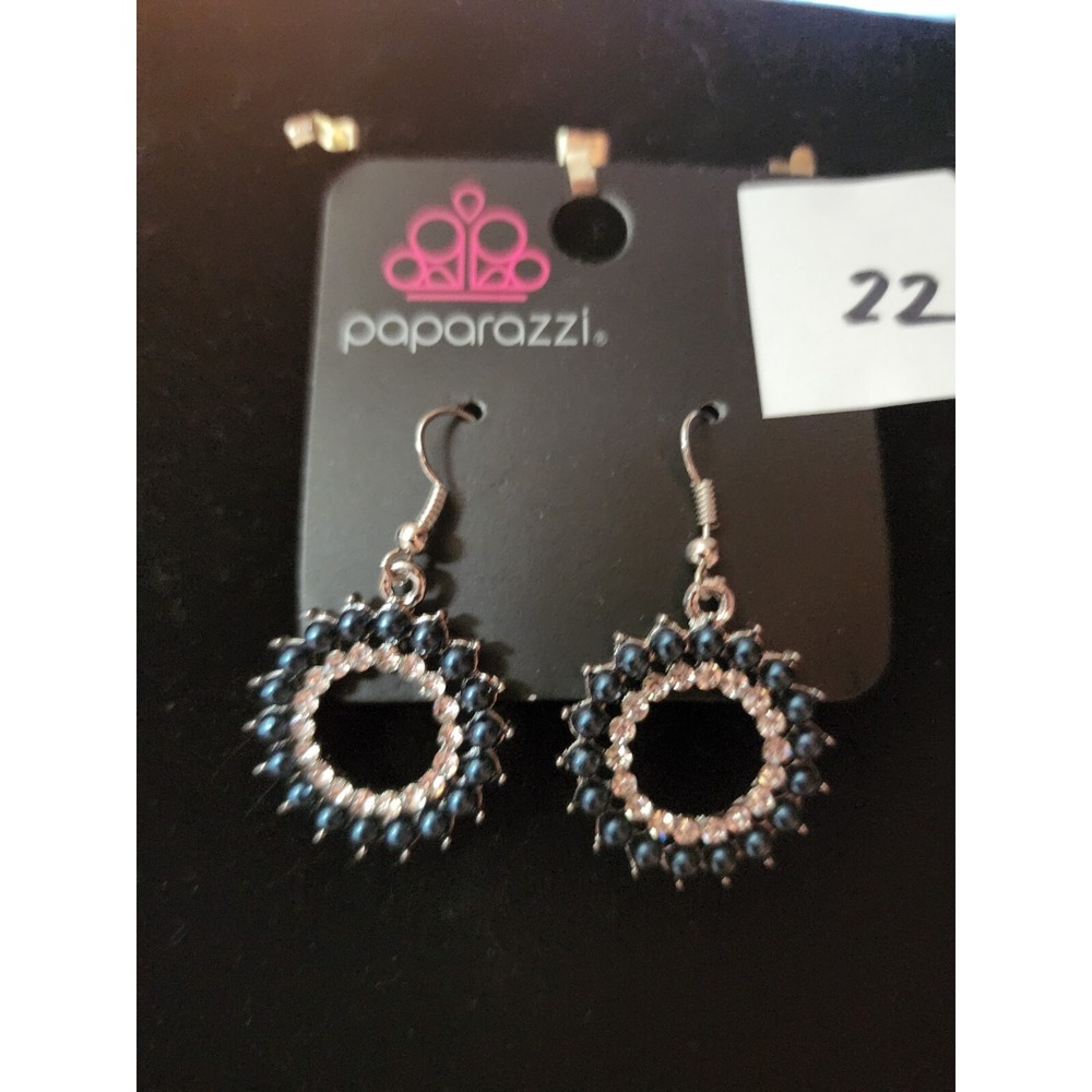 Paparazzi Wreathed In Radiance Blue and White stone earrings  Discontinued